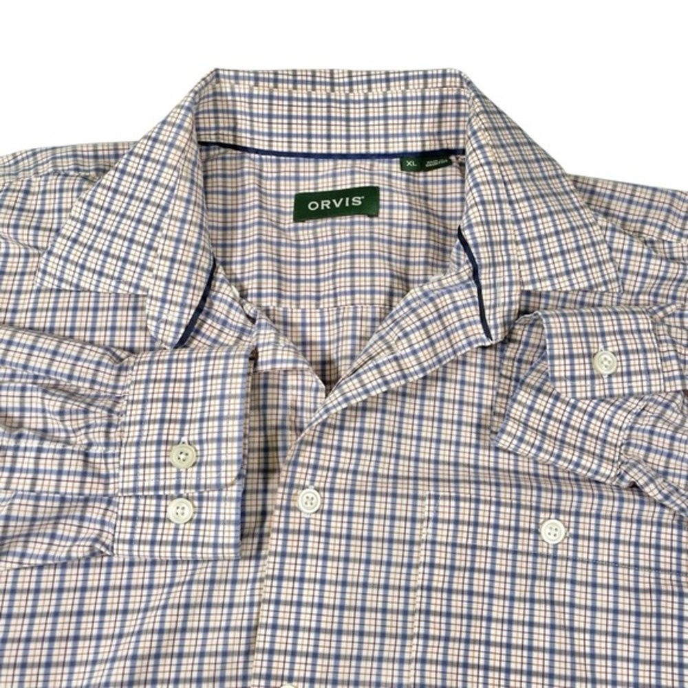 Orvis XL Blue Plaid Long Sleeve Button‎ Down Shirt Gorpcore Outdoorsy